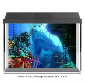 Sunken Ship Reef Polyester Fish Tank Glass Backdrop Aquarium Background #010 - Picture 1 of 6