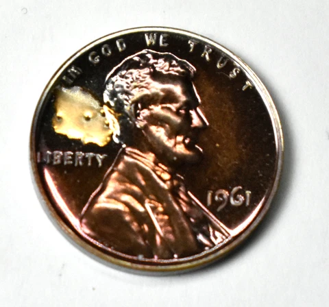 1961 Proof Lincoln Cent Penny coin Toned #610 Cover