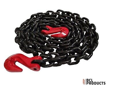 10mm Grade 80 Towing Chain / Recovery With  Grab Hook Each End - Choose Length • 33.50£