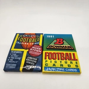 1991 Bowman Football Picture Cards 14 & Fleer 1992 Football Trading Cards 17 - Picture 1 of 2