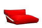 Leatherette Lounger Bed Bean Bag Cover in Red Finish Without Fillers beans