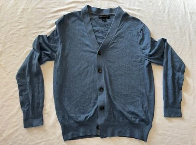 Banana Republic Blend Silk Cotton Cashmere Knit Cardigan Sweater Blue Gray Small - Image 1 of 4