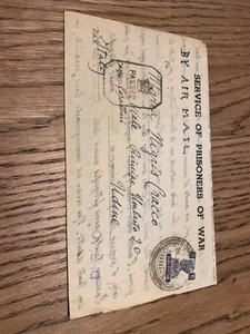 VINTAGE 1943 PRISONERS OF WAR LETTER BOMBAY COVER TO ITALY  - Picture 1 of 3