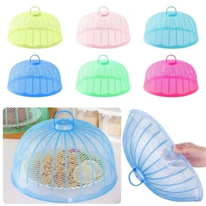 Round Food Cover Dustproof Dish Protector Portable Mesh Cage Home Kitchen - Picture 1 of 16