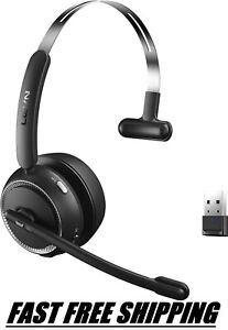 LEVN Wireless Bluetooth Headset with Mic & Mute Button Noise Cancelling 65 Hrs