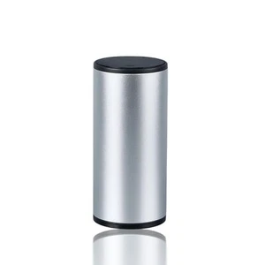 Mini Car Trash Can with Lid Leakproof Aluminum Alloy Auto Garbage Bin Silver - Picture 1 of 7