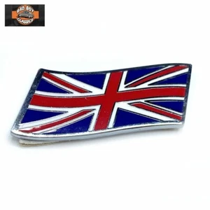 Small Classic Car Wavy Union Jack Enamel Badge Emblem Self Adhesive MG Mini etc - Picture 1 of 1