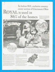 1933 ROYAL BAKING POWDER cooking PRINT AD Indian Hills Cincinnati Ohio picnic - Picture 1 of 3