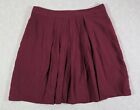 FOREVER 21 Women's Red Pleated Front Lined Midi Skirt size M