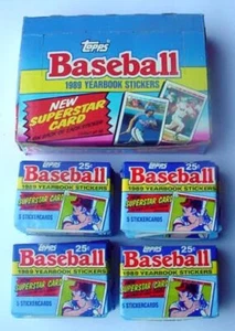 1989 Topps Baseball Yearbook Sticker wax Box 48 Packs 240 Stickers - Picture 1 of 11
