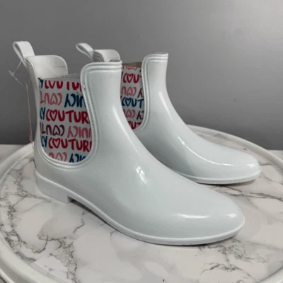 Juicy Couture Mujer Elegante Bota de Lluvia Impermeable Talla 10 NUEVA H828 Foto 1 de 4