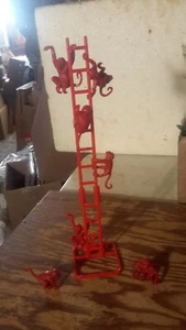 Marx Red MONKEY Lot on tall ladder JUNGLE DAKTARI CIRCUS ZOO animal Playset - Picture 1 of 5
