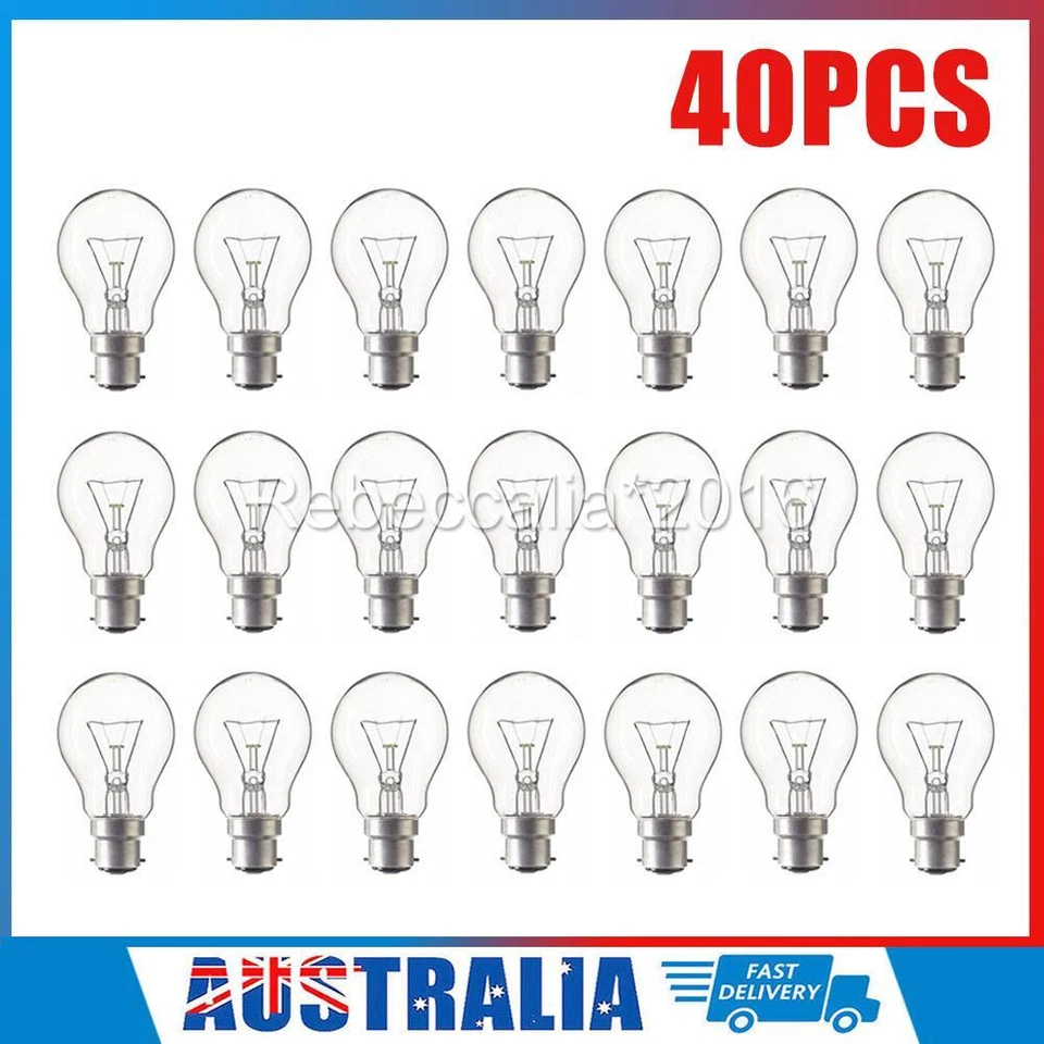 40pcs 60W Incandescent Light Globes Bulbs B22 Bayonet Warm White Dimmable NEW - image 1 of 4
