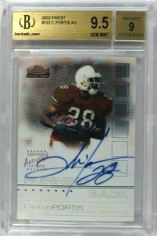 CLINTON PORTIS RC 2002 FINEST 606 /1200 SIGNED AUTOGRAPH ROOKIE AUTO BGS 9.5 GEM - Image 1 of 2