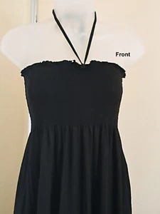 Womens Ladies Black Maxi Holiday Cruise Strapless Dress size 10 - Picture 1 of 3