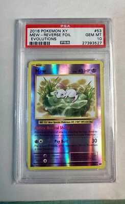 2016 Pokemon XY Evolutions Mew Reverse Holo #53 PSA 10 OG Label - Image 1 of 2