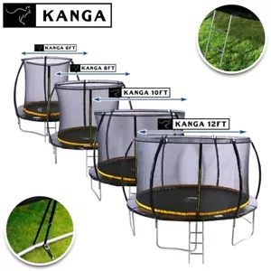 TRAMPOLINE KANGA PREMIUM 6FT 8FT 10FT 12FT WITH ENCLOSURE, LADDER & ANCHOR KIT - Picture 1 of 37