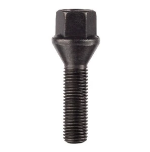 M12 x 1.5 Black Tapered Wheel Bolts Standard and Extended Thread Length - Picture 1 of 5