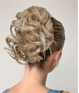 REECHO 9in Claw Clip Ponytail Extension Curly Wavy Honey Blonde Highlight - Picture 1 of 2