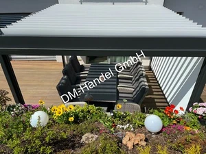 NEU! Pergola 3,6x4m Lamellendach Terrassenüberdachung elektrisch Sonnenschutz  - Bild 1 von 9
