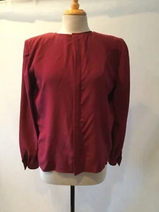 Vintage - Valentino Boutique - Women's Blouse - Dark Red - Size 10 - Picture 1 of 4
