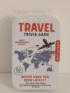 Nuevo Sellado Kikkerland VIAJE "Donde has estado" Juego de Trivia 50 Cartas Baraja Lata - Imagen 1 de 3