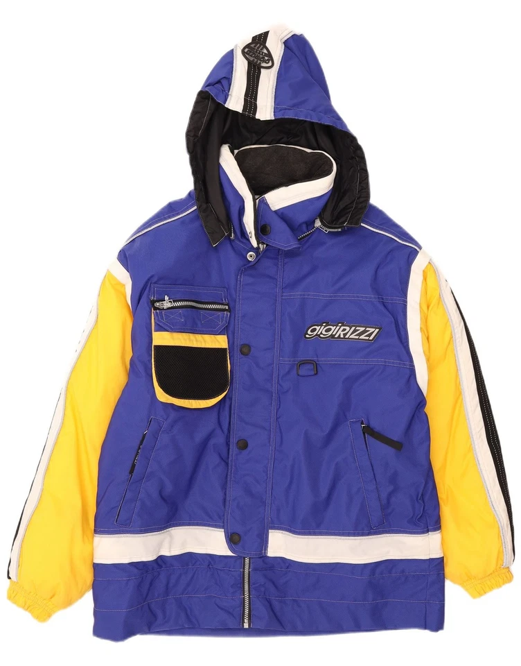 Chaqueta cortavientos con capucha GIGI RIZZI para hombre IT 50 grande azul bloque de color CO13 Foto 1 de 4