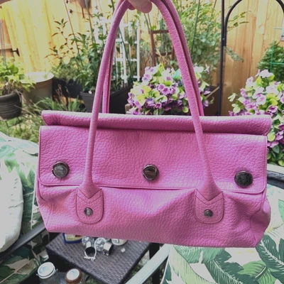 OFERTA - Bolso Vintage Tanner Krolle London Cuero Guijarro Rosa - Usado en Excelente Condición Foto 1 de 4