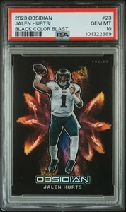 2023 Panini Obsidian Jalen Hurts COLOR BLAST PSA 10 GEM MINT CASE HIT SSP Eagles - Picture 1 of 2