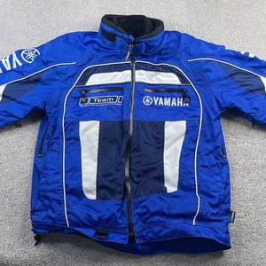 VINTAGE Yamaha Team Race Jacket Mens Small Blue 3 in 1 Snowmobile Bike 90s - Picture 1 of 18