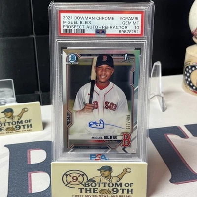 2021 Bowman Chrome 1st Refractor Auto Miguel Bleis #267/499 PSA 10 GEM - Image 1 of 2