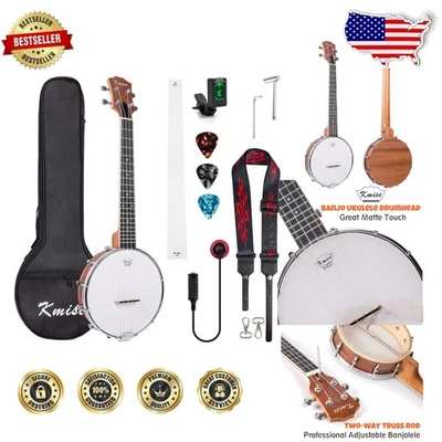 Versátil Ukelele Tenor Banjolele 4 Cuerdas 26", Parte Trasera Desmontable, Pastilla Foto 1 de 4