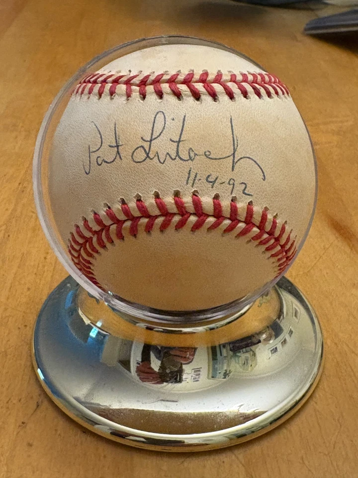 BÉISBOL OAL FIRMADO PAT LISTACH CON SOPORTE Foto 1 de 1