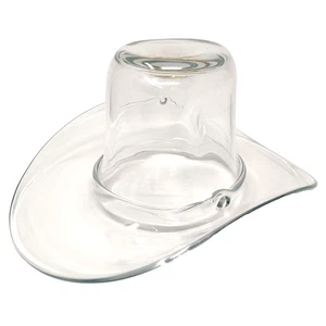 Blenko Cowboy Hat Clear Glass Ice Bucket Sculpture Vase MCM Art Hand Blown 13.5" - Picture 1 of 24