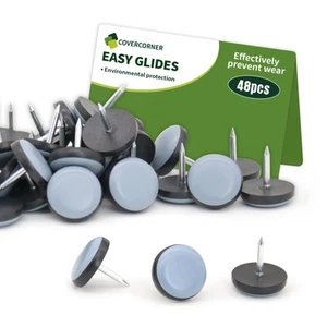 Chair Leg Floor Protectors 3/4'' Furniture Glides - Nail on Furniture Sliders... - Picture 1 of 7