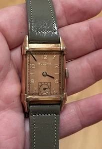 Vintage Bulova 14K GF Gold Filled Tank Rectangular Watch Wristwatch As-Is - Picture 1 of 10