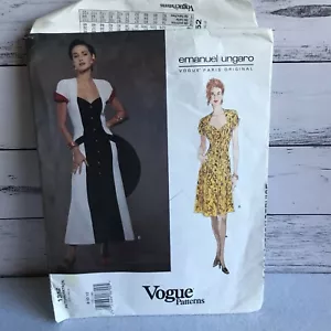 Vogue Sewing Pattern 1352 Emanuel Ungaro Size 8-10-12 New Uncut Dress - Picture 1 of 3
