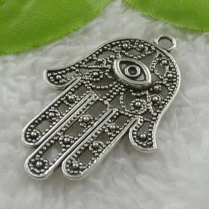 Kostenloser Versand 80 Stck. Tibetisches Silber Hand Charms Anhänger 42x28mm B1172 - Bild 1 von 4