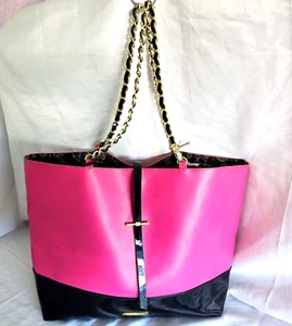 Juicy Couture Hot Pink & Black Patent Women’s Large Tote Shopper Shoulder Bag - Picture 1 of 10