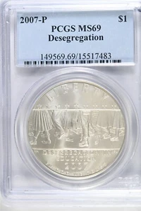 2007 P Desegregation- Little Rock HS -PCGS MS69 Modern Commem Silver Dollar - Picture 1 of 2