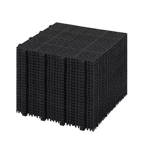 Black interlocking deck tiles plastic,non slip for bathroom shower balcony porch - Picture 1 of 9