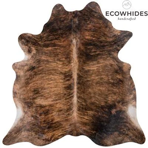 Brazilian Brindle Cowhide Rug Size 7.0" L x 7'0" W 7388 - Picture 1 of 7