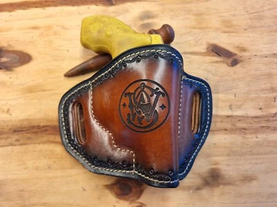 Fits Smith Wesson J Frame Leather SUEDE Lined OWB Holster - Image 1 of 2