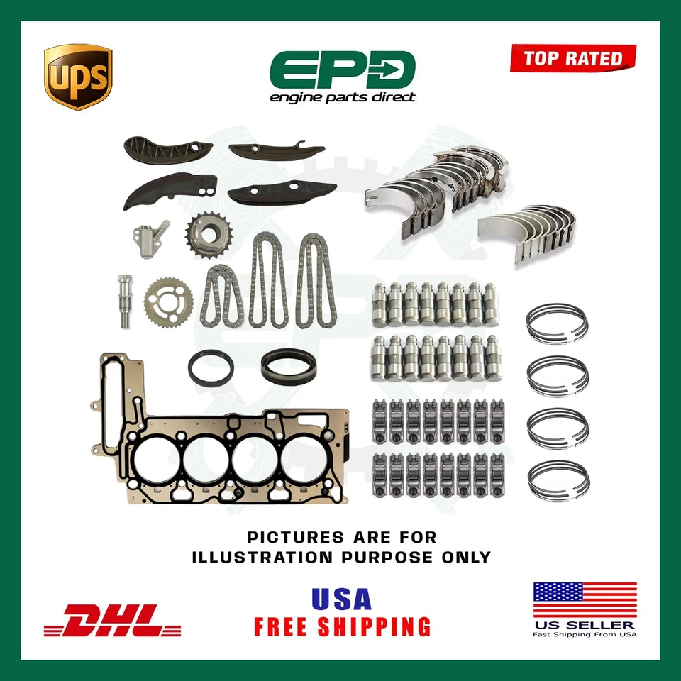 Engine Rebuild Timing Chain Kit + Head Gasket for BMW N47 N47D20 2.0L Diesel - Image 1 of 1