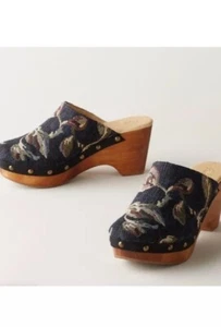 Nwb Five Worlds Cyrilla Black Tapestry Clogs Size 9 - Picture 1 of 8