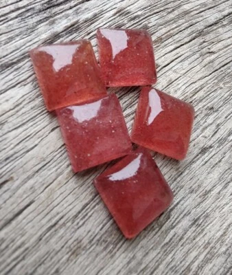 Натуральный клубничный кварц квадратной формы кабошон с плоской задней поверхностью драгоценные камни класса AAA - Изображение 1 из 4