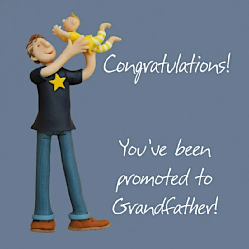 Promoted to Grandfather New Baby Grandson Grandad Congratulations Card - Image 1 of 1