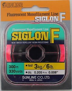 SUNLINE SIGLON F FLOURESCENT MONOFILAMENT LINE 6# TEST 330 YARDS PINK