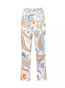 Roberto Cavalli Paisley Print Cropped Trousers Pants Straight $1239, Sz 40, S US - Picture 1 of 11