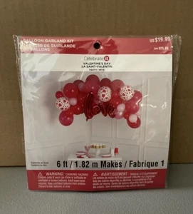 Celebrate It Valentine's Day Balloon Garland Kit 6 Ft Balloons Arch Kit Pink Red - Picture 1 of 3